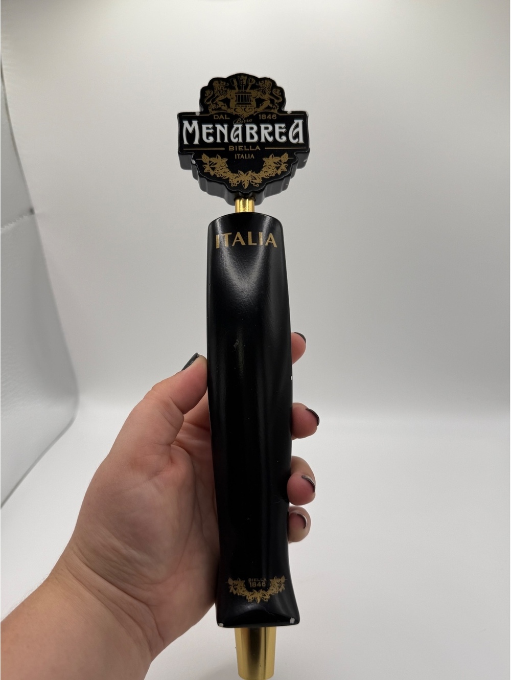 Menabrea Italia Beer Tap Handle Black Gold Italian Brewery